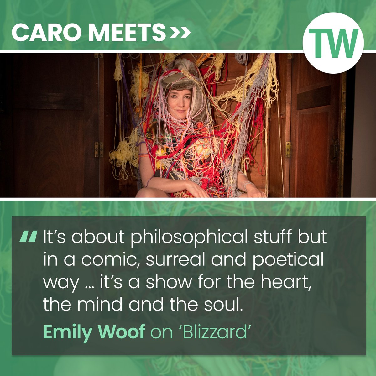 This week Caro Meets Emily Woof, who performs her acclaimed solo show 'Blizzard' at Soho Theatre from 7-25 May: bit.ly/44yMLft

@sohotheatre