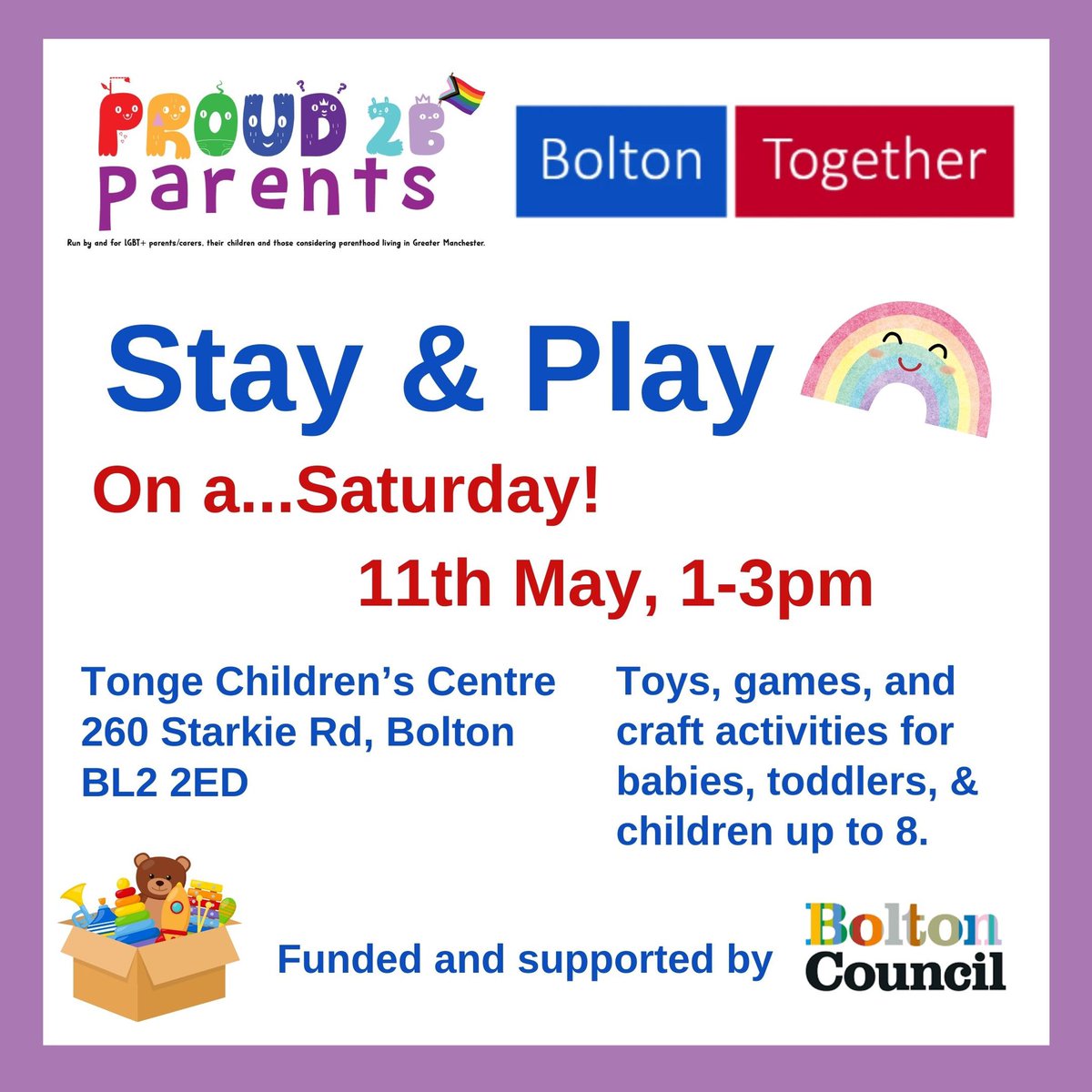 Proud 2 b Parents events happening this week: We have not 1, but 2, meet-ups in Bolton (but open to all); our usual Stay & Play on Thursday plus one on Saturday! (But note it’s a different venue on the Saturday.) Plus a trip to MOSI and a meet-up for families through adoption!