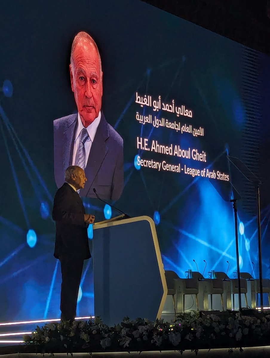#AIMCongress H.E. Ahmed Aboul Gheit Secretary General @arableague_gs gives an insightful keynote speech at @AIM_Congress highlight the importance of investing in #AI as well as ensure the development of AI would support UN sustainable development goals to benefit humanity.