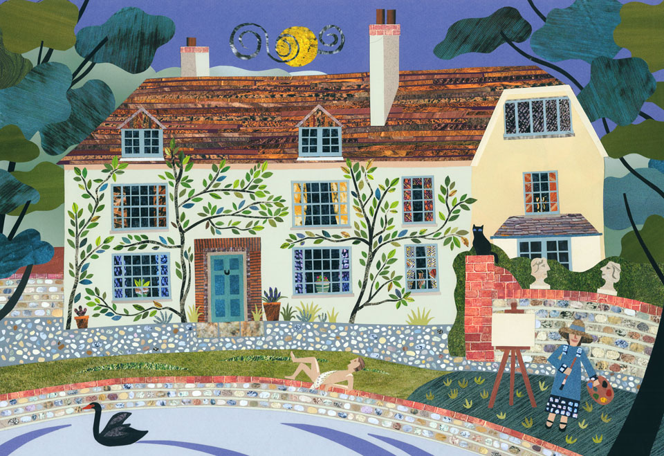 Morning #earlybiz!
Working furiously on a new set of writers' houses again today. 
In the meantime here is a summery Sussex one of #CharlestonFarmhouse with #VanessaBell & Duncan Grant. 
Cards at amandawhitedesign.etsy.com
#shopindie #EtsySeller #elevenseshour #Sussex #greetingcards