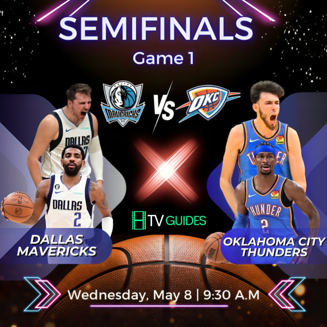 Best_TVguides's tweet photo. Get ready for the Semifinals!
Don't miss the Game 1 showdown between Dallas Mavericks and Oklahoma City Thunder on May 8. 🏀

Start your free trial now and catch all the excitement! 📺
#NBAPlayoffs #Semifinals #DallasMavericks #OKCThunder

Watch it here👇
https://t.co/T4ICX91Cm1 https://t.co/NaXwDwxqlB
