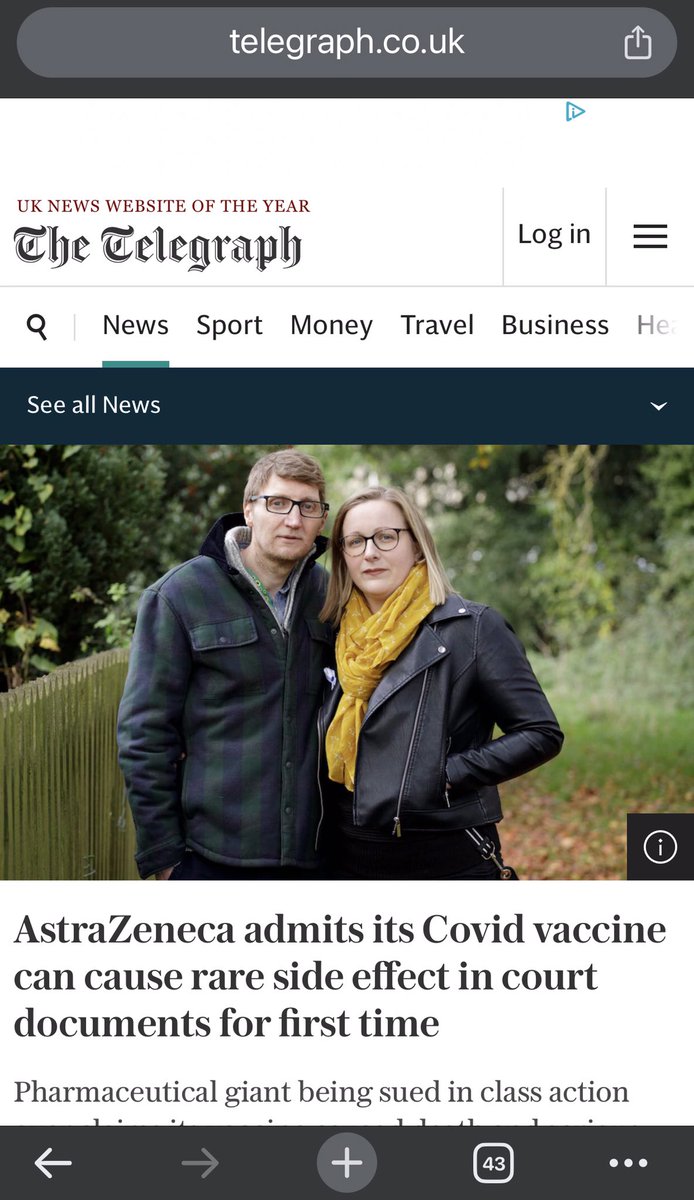 Devant la justice 🇬🇧, Astra Zenecca reconnaît que son vaccin cause des effets secondaires graves.
✅Le gouvernement et les médecins de plateau ont menti à outrance sur ce sujet, avec des morts à la clé pour rien. La justice doit passer.