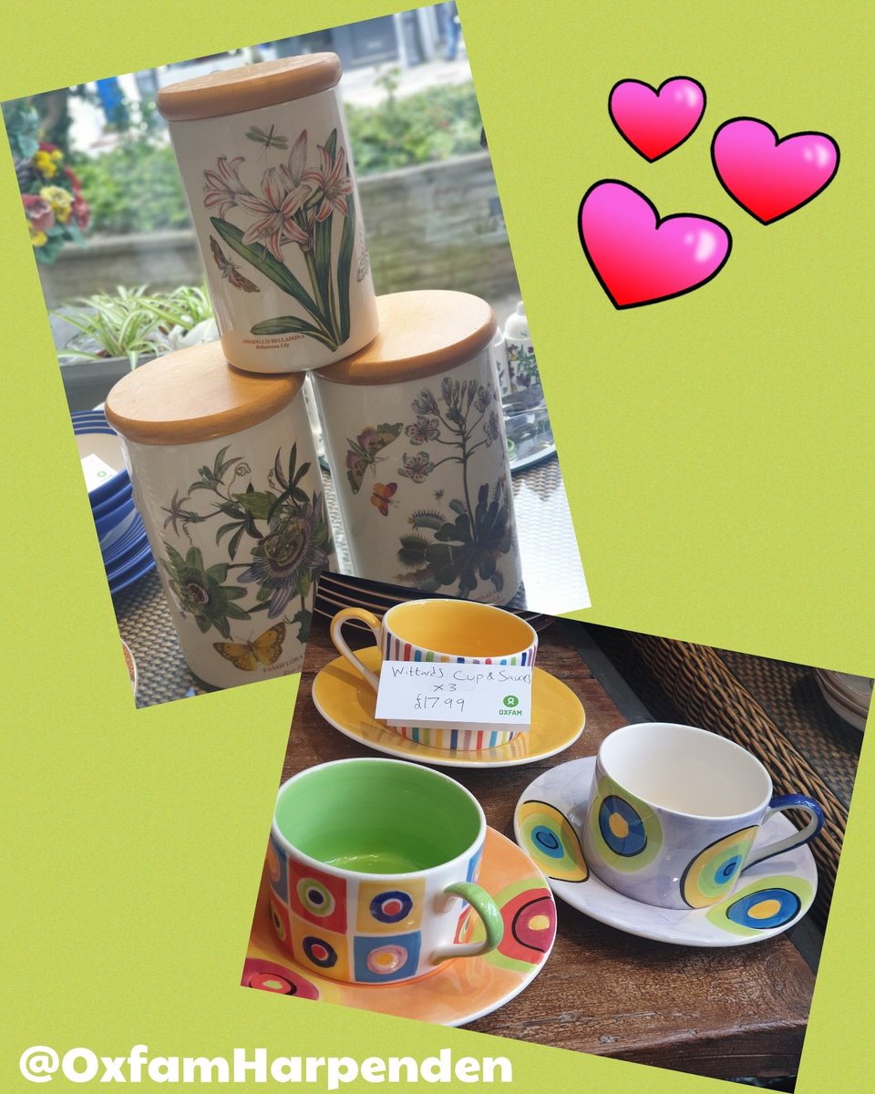 We've always got lots of lovely
#homeware for sale at #Oxfam #Harpenden! Here's just a small selection from our recent offering at 3, Harding Parade....What will you discover? 💚♻️ We're always happy to take your clean, saleable homeware off your hands! Thank you! #FoundInOxfam