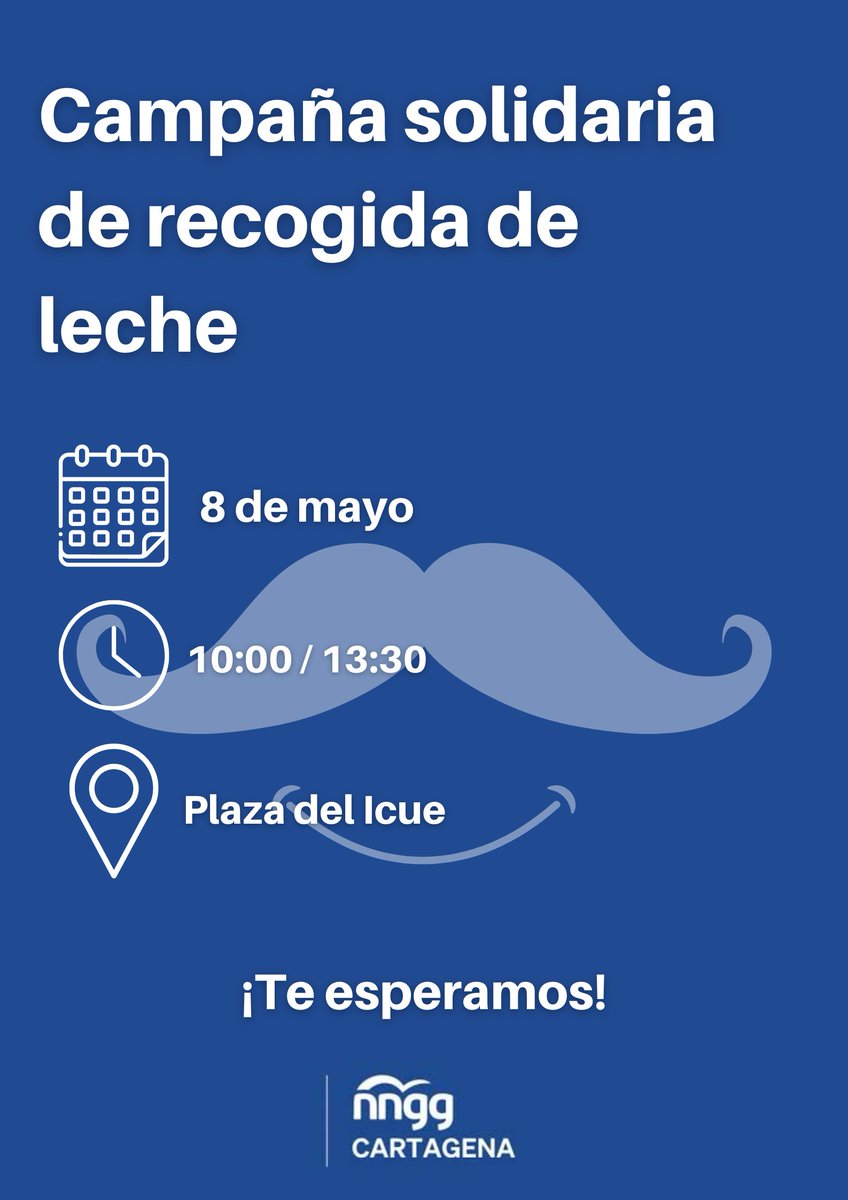 ¡Buenos días! ☀️ Nos sumamos a la Campaña “Píntate un bigote de leche” del @bancodealimen19 🗓️ 8 de mayo 🕥 10:00/ 13:30 📍 Plaza del Icue ¡Te esperamos! 🙌🏻🥛
