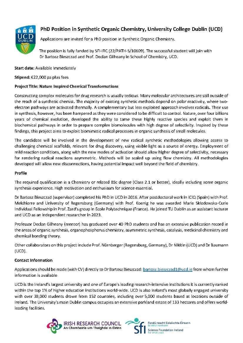 PhD position Dublin #phd #phdchat #phdlife #AcademicTwitter