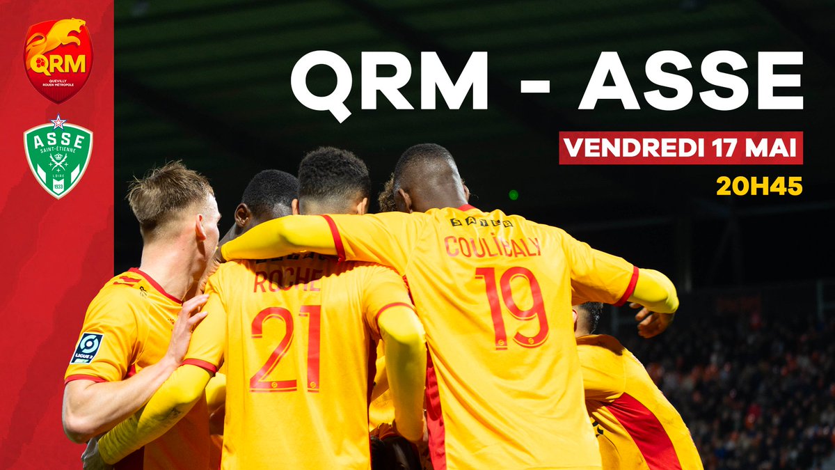 🤩 Un MATCH DE GALA pour finir la saison 🎫 PRENEZ VOS PLACES pour soutenir nos Léopards, qui défient l'AS Saint-Étienne à Diochon le Vendredi 17 mai à 20h45 ! 👇 Je réserve mes billets billetterie.qrm.fr