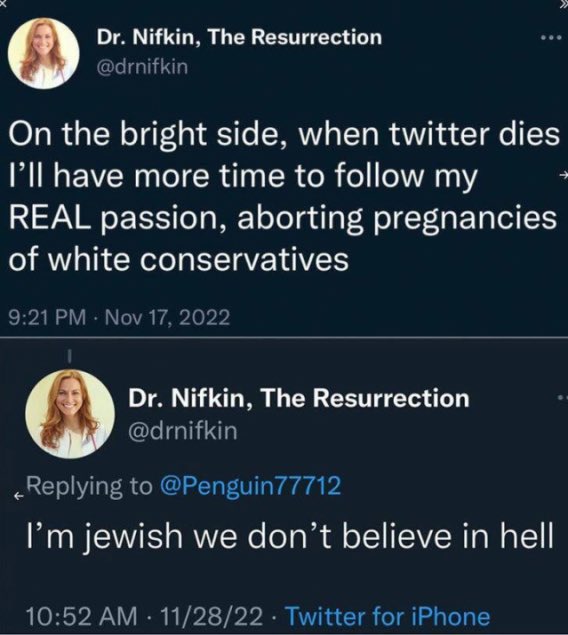 Tämä juutalainen lääkäri haaveilee hetkestä, jolloin hän voi seurata todellista intohimoaan joka on valkoisten konservatiivien lasten abortoiminen!? Eikä hän usko Helvettiin, tietystä syystä. 😬🔯😈