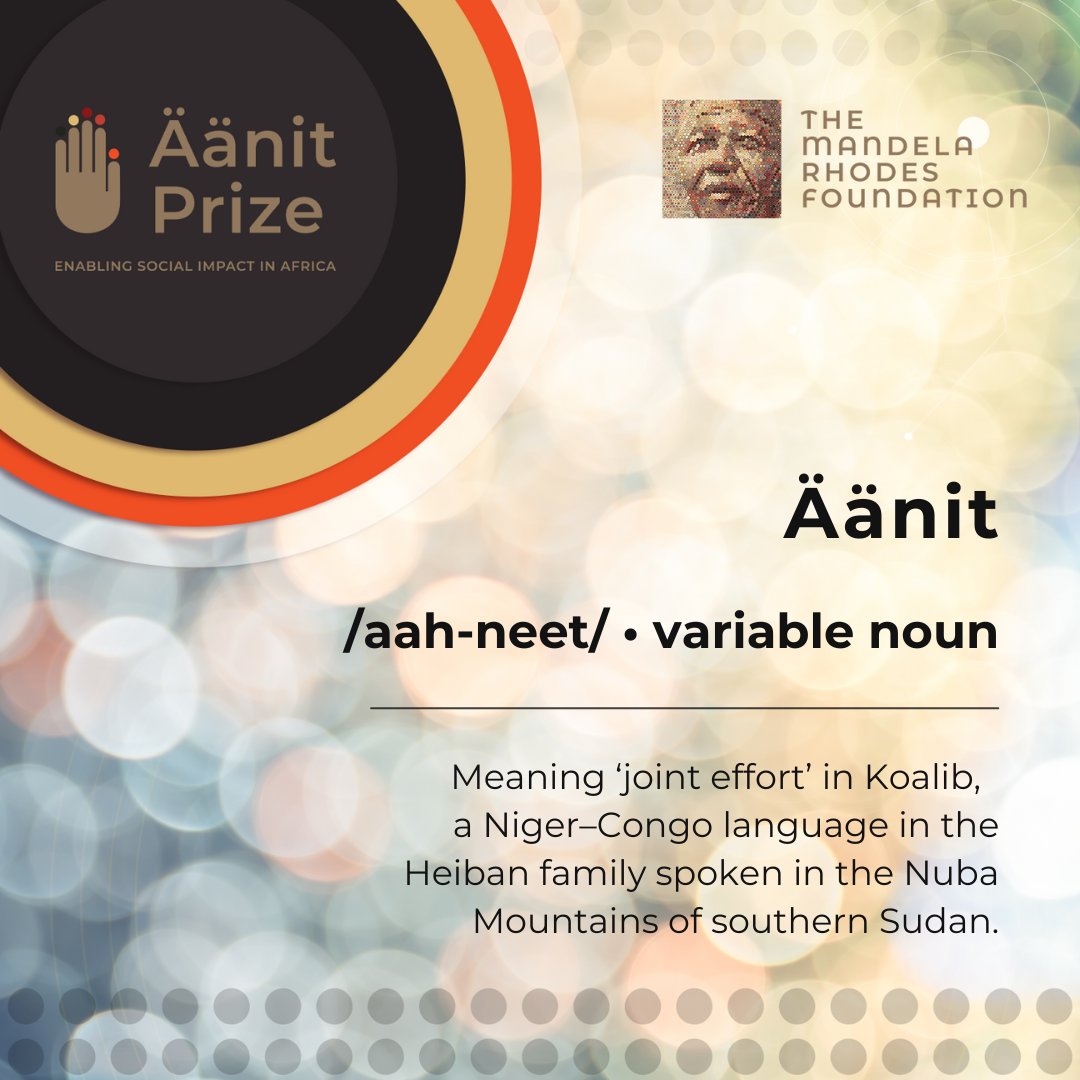 The Äänit Prize gives financial support to MRF Alumni and Rhodes Trust Scholars (from 2005) who want to make a positive social impact in Africa. To apply,visit bit.ly/4bk2aCz for more details. Applications open 16 May.