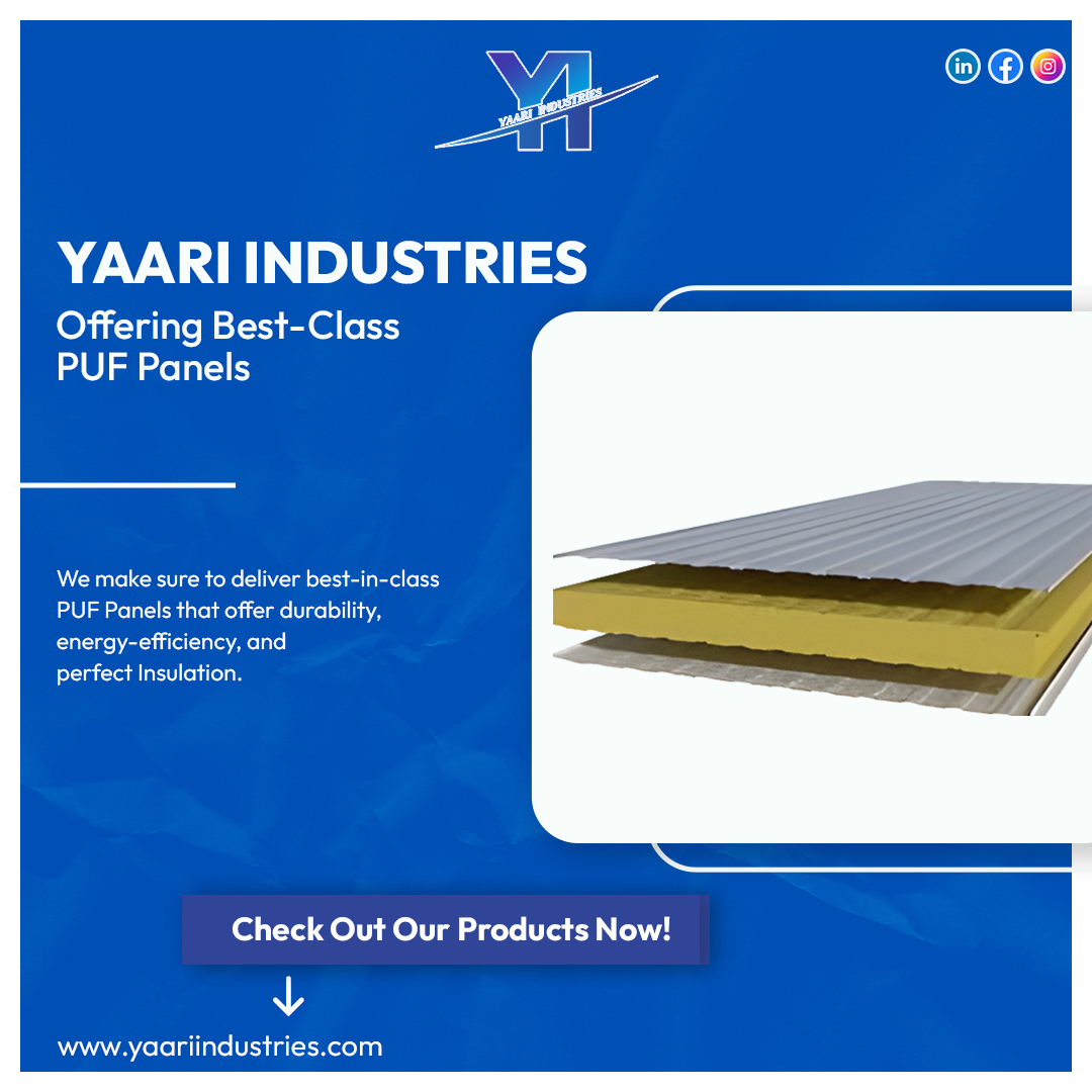 Upgrade your home insulation with Yaari Industries' top-of-the-line PUF panels! They're durable, energy-efficient, and provide excellent insulation, all at an affordable price. #construction #buildingmaterials #insulation #energyefficiency #upgradeyourhome #pufpanels