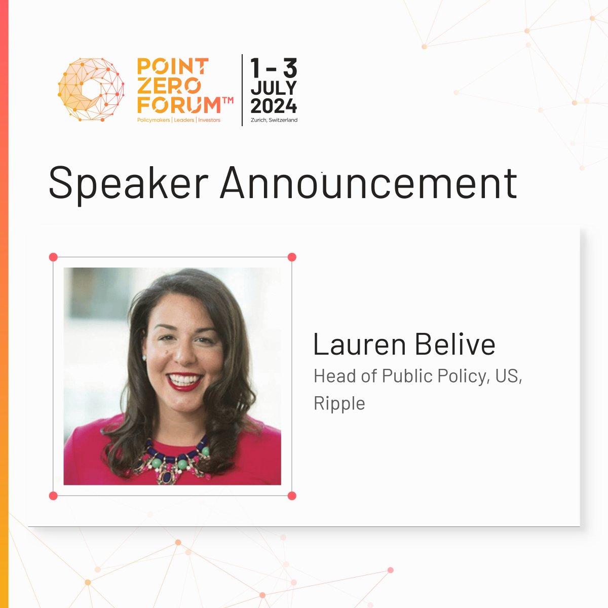 Join us in welcoming @BeliveLauren of @Ripple! Lauren brings nearly 2 decades of experience in public policy, having worked at the White House and with SoftBank, Zoom, and Lyft. She will share insights on the future of #digitalassets Register now: hubs.ly/Q02wjBFg0