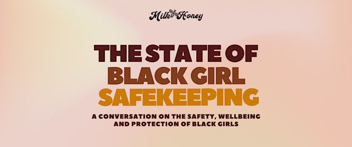 Today, today, today, an important and much needed conversation hosted by @MilkHoneyBees, discussing how imperative it is to create environments where Black girls feel safe, seen, and valued…