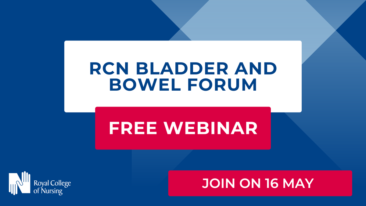 The RCN Bladder and Bowel Forum are hosting a free webinar, 16 May between 1.30 - 2.45pm. Join to meet the @RCNContinence Committee members and improve your skills and knowledge in Lower Bowel Dysfunction, Find out more: bit.ly/3xHoWpx