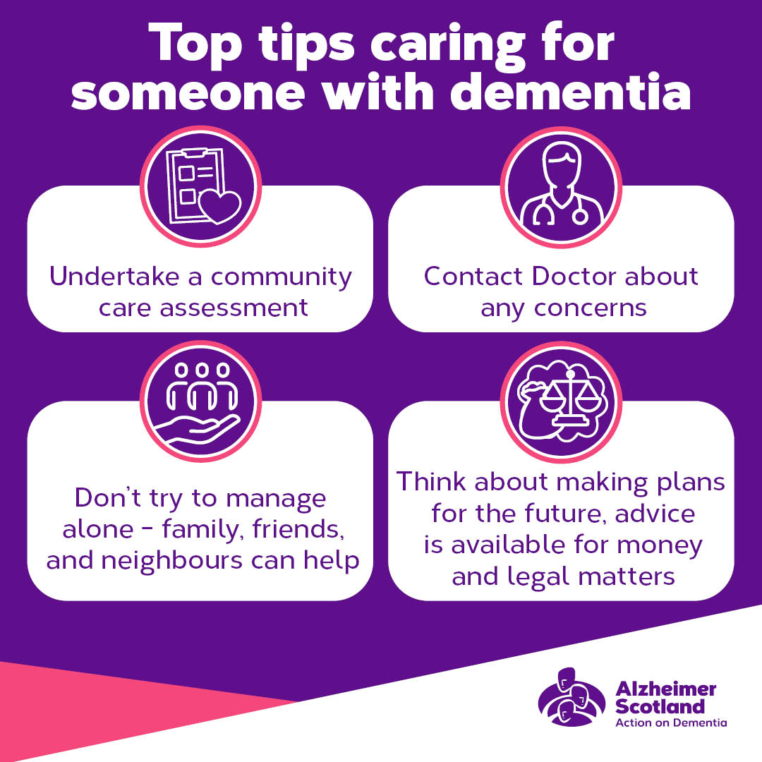 Caring for someone with dementia can be a demanding task. Dementia is a progressive disease, so over time it is likely that the person will need more and more care. If you need further support please call our 24 hour Freephone Dementia Helpline: 0808 808 3000 💜☎️