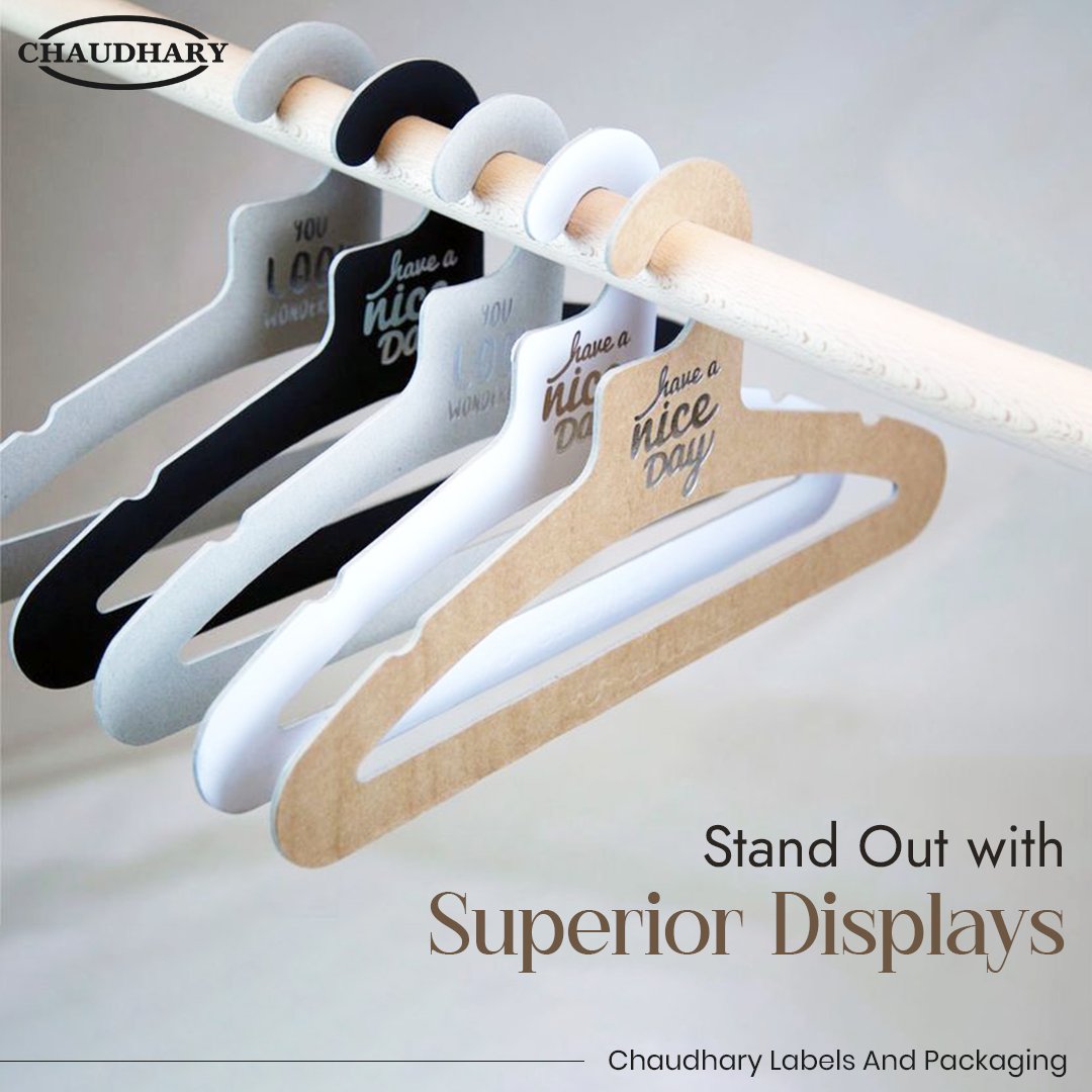 Let your clothing collection shine with our thoughtfully designed hangers. 

#chaudharylabels #customprint #packaging #box #labelprinting #merchandise #papersmaterials #productpackaging #pricestickers #pricelogos #manufacturing #goodquality