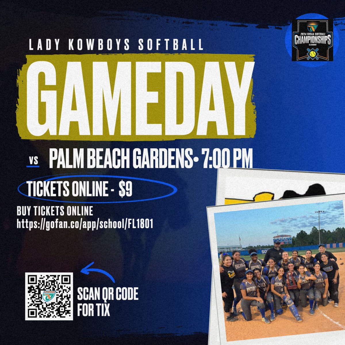 Kowboys Athletics (@kowboyathletics) on Twitter photo #KowboyCountry - come support your DISTRICT CHAMPION Lady Kowboys vs Palm Beach Gardens in the #FHSAA 7A-3 Region Quartefinals at George Coffey Field Thursday at 7 pm! Tickets are $9: buff.ly/3T5TlCQ. #KowboyUp! <a href="/osvarsity/">Sentinel Varsity</a> <a href="/sdocathletics/">SDOC ATHLETICS</a> @osceolasports <a href="/positiveosceola/">Positively Osceola</a> #KowboyCountry - come support your DISTRICT CHAMPION Lady Kowboys vs Palm Beach Gardens in the #FHSAA 7A-3 Region Quartefinals at George Coffey Field Thursday at 7 pm! Tickets are $9: buff.ly/3T5TlCQ. #KowboyUp! <a href="/osvarsity/">Sentinel Varsity</a> <a href="/sdocathletics/">SDOC ATHLETICS</a> @osceolasports <a href="/positiveosceola/">Positively Osceola</a>