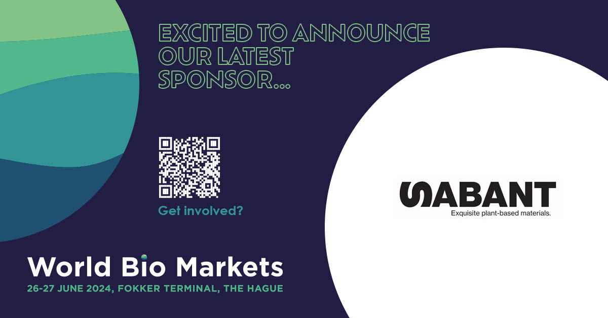 We are thrilled to announce Sabant as one of our valued sponsors for World Bio Markets 2024! 

Find out more at #WBM24. June 26-27 at The Hague.👉 bit.ly/49QqjQj  

#Sabant #BioBasedMaterials #Sustainability #Innovation
