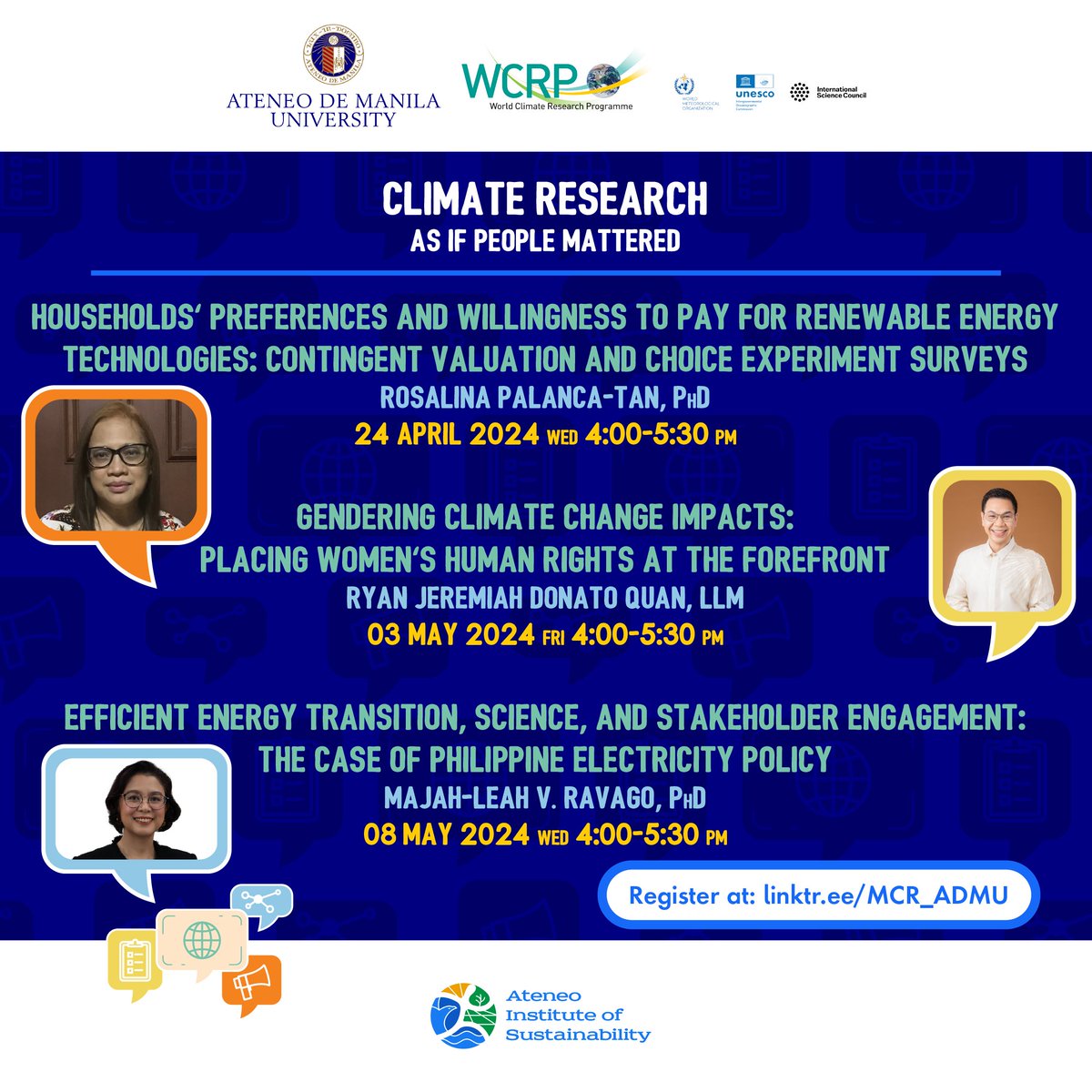 Upcoming Webinar: 'Climate Research: If People Mattered 2024' Efficient Energy Transition, Science, and Stakeholder Engagement 🗓️ Date: 08 May 2024 ⏰ Time: 4:00-5:30 PM (GMT +8, Philippine Standard Time) 🔗 loom.ly/TRpXXAU #ClimateChange#EnergyTransition