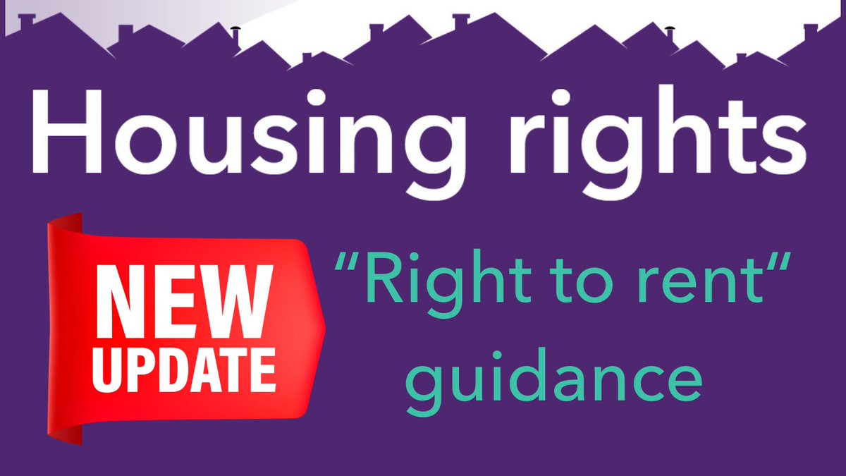 📢Housing rights update📢 The #HousingRights website has the latest up-to-date info on the ‘right to rent’ checks required for new tenancies in England Potential tenants 👉bit.ly/3UKZAQC Advisers 👉bit.ly/3yhB7tl #ukhousing
