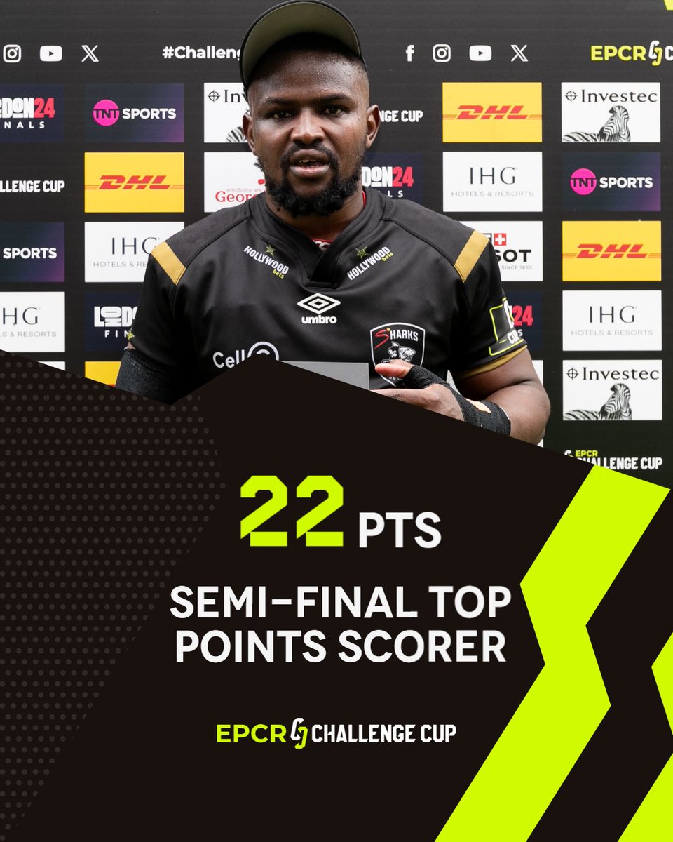 Semi-Final Top Points Scorers… 🥁 🥇 Siya Masuku - 22 🥈 Adam Hastings - 17 🥉 Anthony Belleau - 16 #ChallengeCupRugby