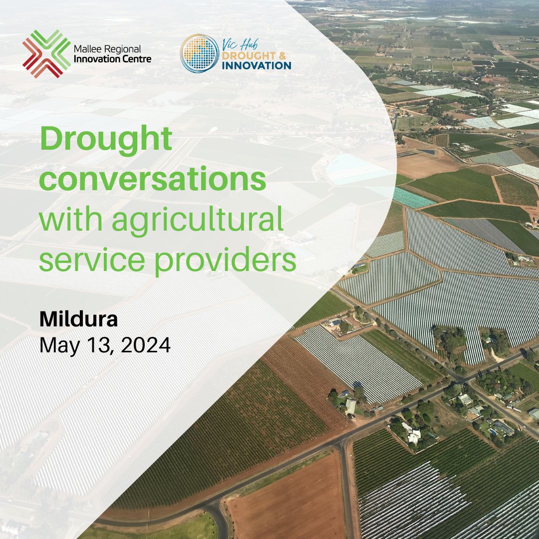 Calling #Mallee #agservice providers. Your expertise is vital in ensuring our #agricultural industry thrives despite challenges such as #drought. Share your insights to boost our region’s #droughtpreparedness and #droufghtresilience. 

vicdroughthub.org.au/news-events/ev…