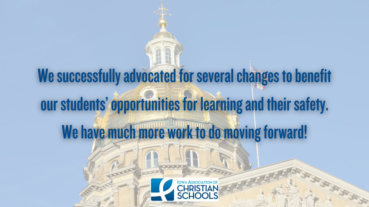 ICYMI: Please take time to check out our recap of the 2024 #ialegis session. 
iowachristianschools.org/2024-legislati…