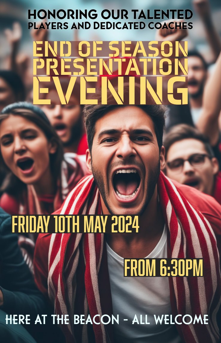 Our End of Season Presentation takes place this Friday from 6:30pm at the Beacon All supporters are invited to help us celebrate an historic 2023-24 campaign for all our teams 🐦 #UTR #NonLeague