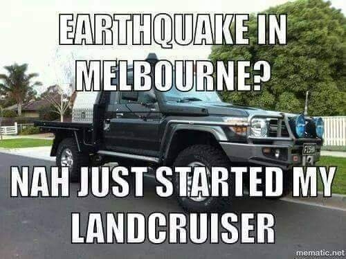 🚙 
#4x4 #suv #toyota #ToyotaLandCruiser #australia #melbourne #earthquake #funny #meme #memes #auto #automotive