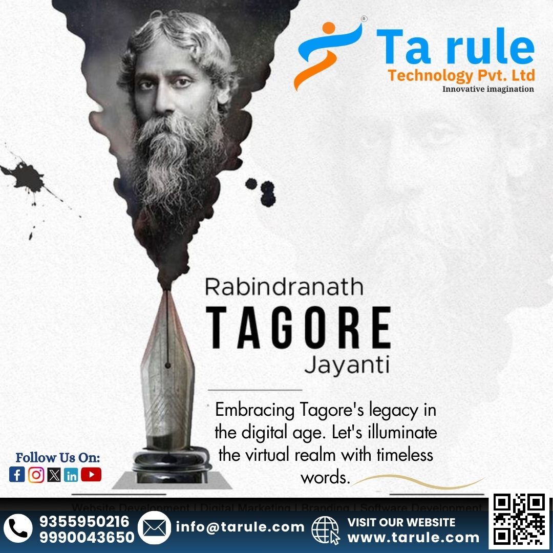 Happy Rabindranath Tagore Jayanti! #SocialMediaAgency #digitalmarketingagency #Digital #trending #BestDigitalMarketingAgency #viral2024 #uidesign #socialmedia #rabindranath #RabindraJayanti