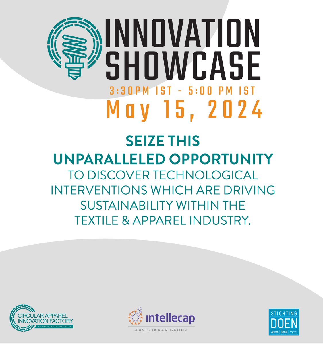 📷 Join us for the Innovation Showcase hosted by CAIF featuring selected enterprises from the Circular Innovation Challenge. Discover groundbreaking sutainable solutions in the textile & apparel industry! 📷May 15th 📷 3:30 PM - 5:00 PM IST Join us: bit.ly/3Wv6ryP