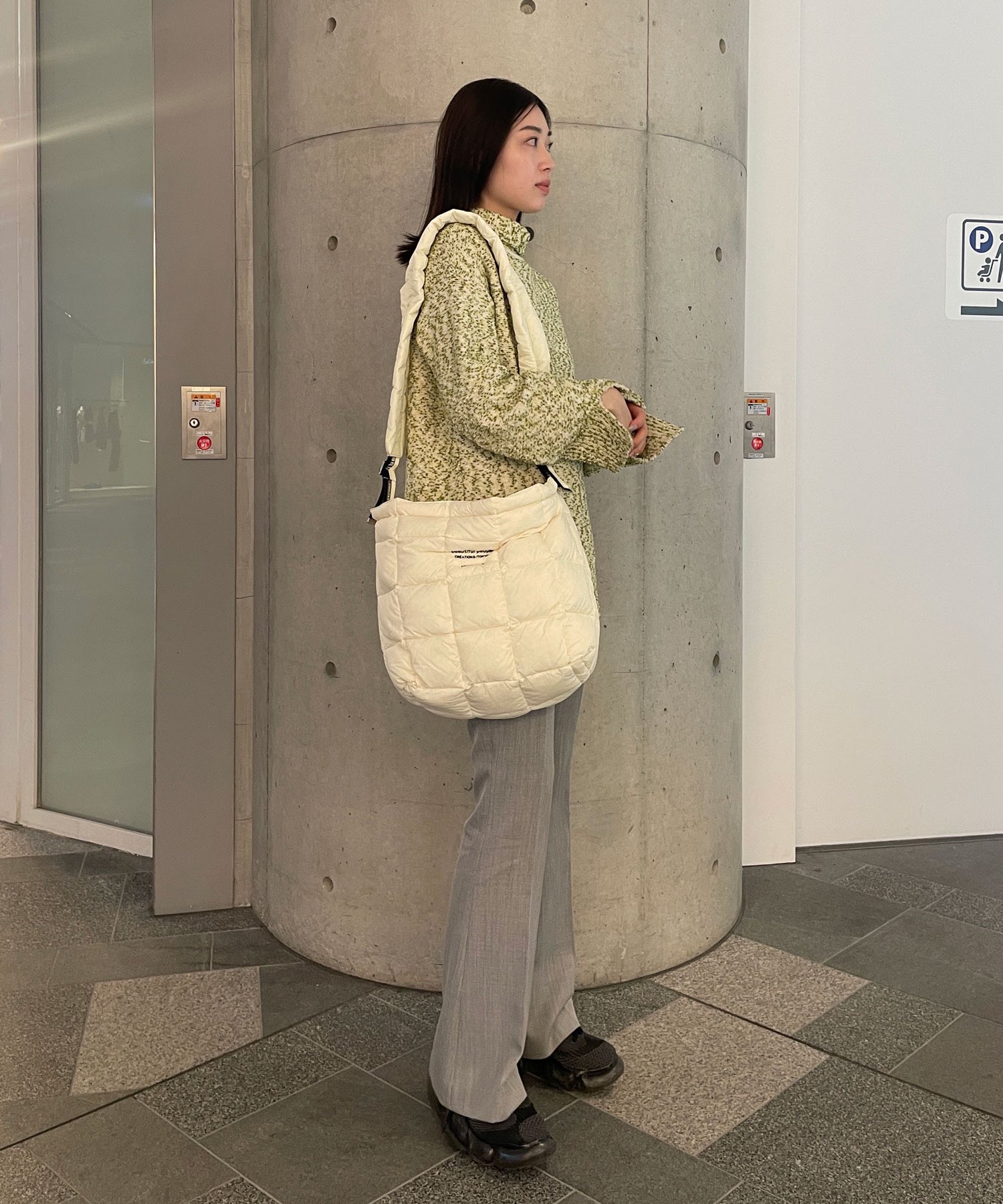 beautiful people ボディバッグ キルティング ナイロン素材 beautiful