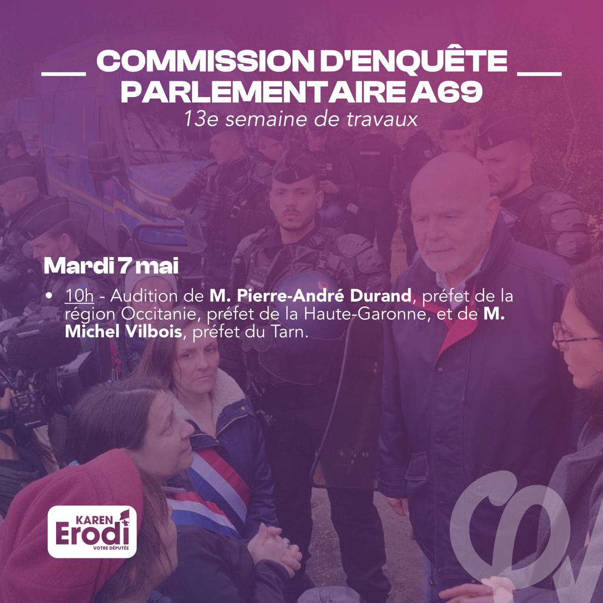 Nouvelle semaine d'audition pour la commission d'enquête sur le montage juridique et financier de l'autoroute A69. 

On y interrogera les préfets du Tarn et de la Haute-Garonne 👀