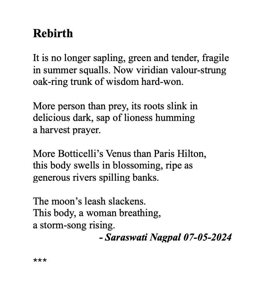 For @TopTweetTuesday and Jedi master @MatthewMCSmith here's my poem 'Rebirth' on physical and emotional changes in middle age. Happy hosting, Matt!