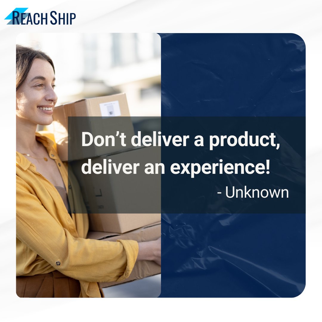 In today's competitive market, it's all about creating an unforgettable experience for your customers.
.
.
.
.
.
#TuesdayMotivation #ExperienceMatters #Brands #Shipping #Delivery #ShipAnywhereEverywhere #ReachShip
