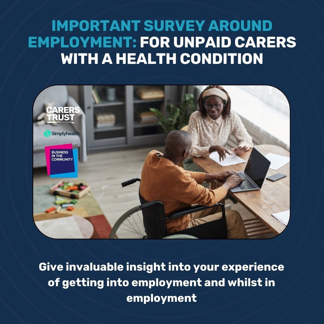 Carers Trust have launched a new research project to highlight the challenges faced by unpaid carers with a health condition. If you are an unpaid carer with a health condition, please help by completing this survey👇️ tinyurl.com/CarersTrustRes… @carerstrust