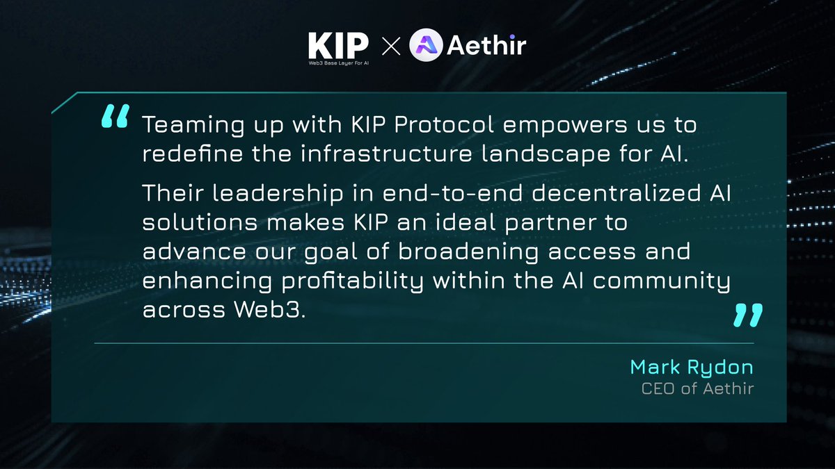 KIP x @AethirCloud: Redefining AI's future, together!✨ Dive into the vision of @MRRydon, CEO of Aethir, as he shares insights on how our partnership will transform the AI infrastructure landscape. Big things coming up! 🤖💥