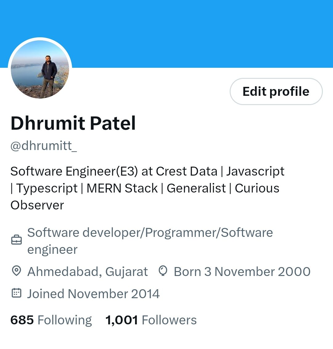 We are community of 1000 like minded people!

Thank you all

looking to #Connect with more people who are interested in

🌐Web Development 
🎨FrontEnd  
🚨Backend
🤖AI ML
🦏 Javascript 
✅ Development
🏗️ Building online
🚀UI/UX
📂Open Source
💼 Freelancing

#letsconnect #copied