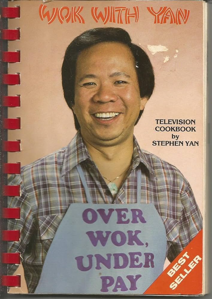 senjatanuklir's tweet photo. Tahun 70-80an, ada acara tv masak-masak masakan Tionghoa di Kanada, namanya ‘Wok with Yan’.

Hostnya, Stephen Yan, selalu pake apron dengan wordplay berbeda dari kata ‘wok’ 😂 tag yourself, I’m “over wok, under pay”. https://t.co/g48qDyHVI9