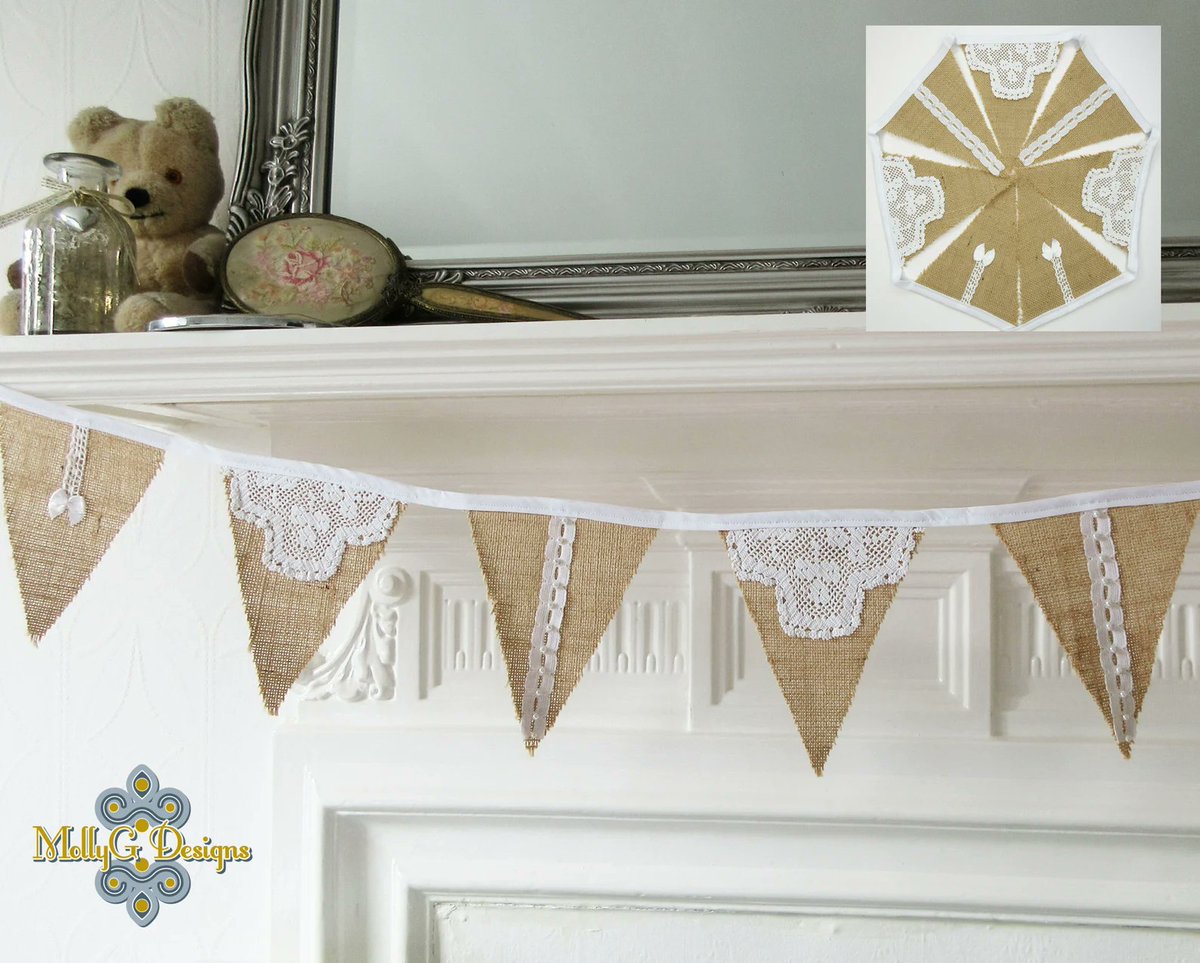 Beautiful rustic bunting by @MollyGDesigns is perfect for a Country Wedding. etsy.com/uk/listing/151… #CGArtisans #countrywedding