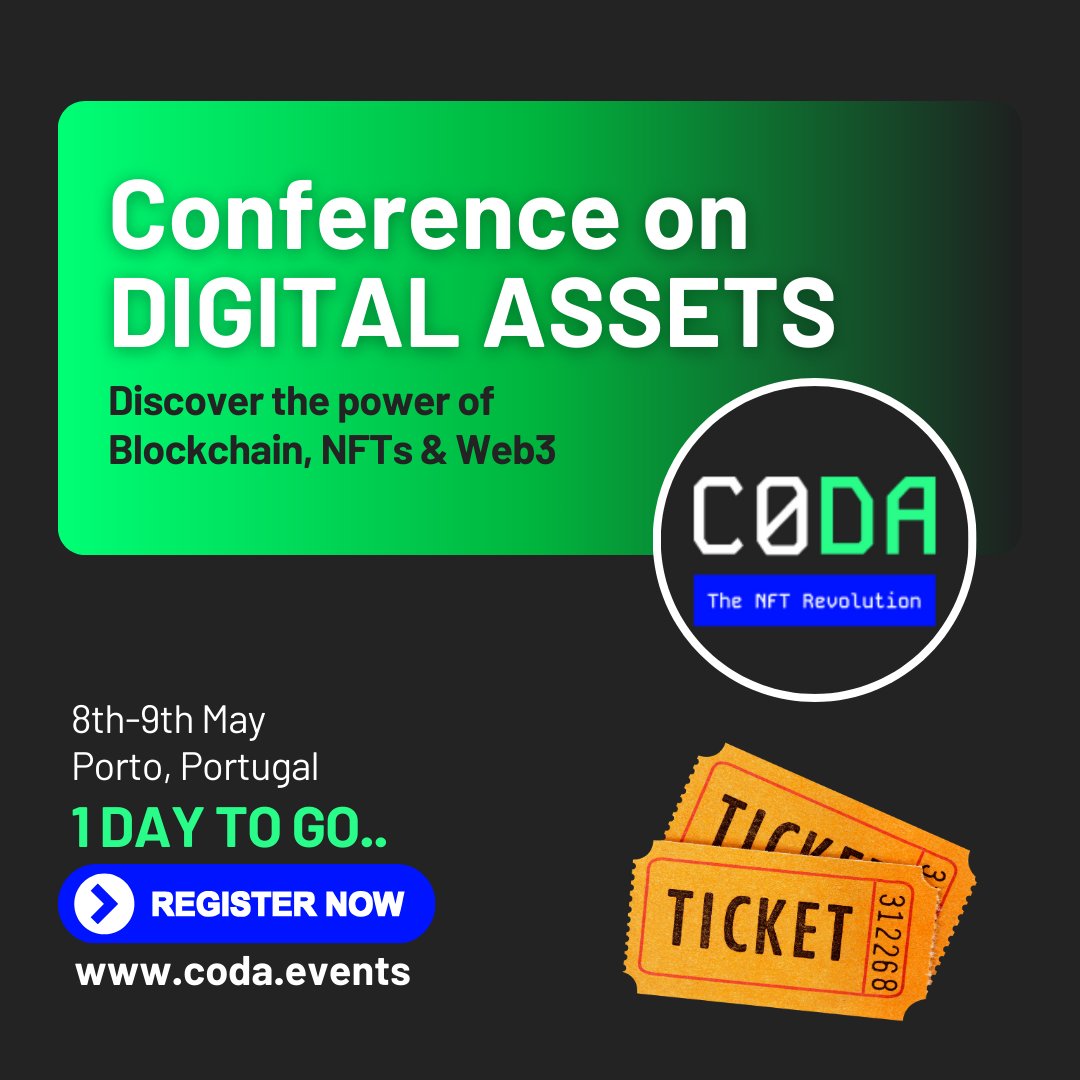 Join us on May 8th and 9th in the vibrant city of Porto, Portugal. 
Secure your tickets now at: coda.events.
#BlockchainTechnology #NFTs #TechInnovation #NetworkingEvent #BlockChain #BusinesStrategy #Innovation #AI