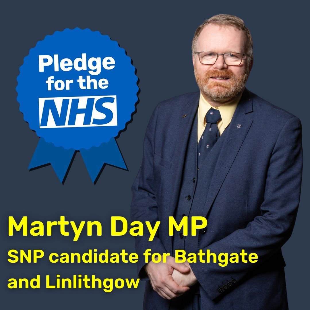 🎉SNP candidate for Bathgate & Linlithgow @MartynDaySNP has taken the #NHSPledge He's committed that, if re-elected, he will fight for proper funding for NHS Scotland from the UK govt & oppose NHS privatisation. Email your candidates: weownit.org.uk/act-now/pledge…
