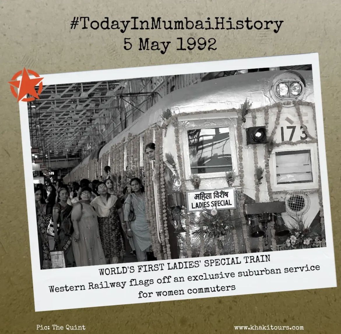 NARI SHAKTI 
This day, 32 years ago, 
#TodayInMumbaiHistory #ThisDayThatYear #LadiesSpecial #MumbaiLocal #MumbaiTrains #WesternRailway #CentralRailway #HarbourLine #LadiesSpecial #WomenPower #MumbaiTravel #MumbaiTravellers #History  #Heritage #MumbaiHeritage  #HistoryBuff