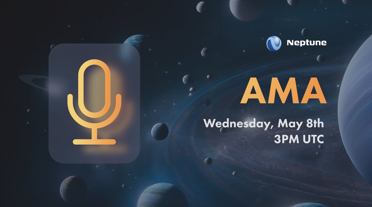 Time for a Neptune AMA 🎙️ To shed some light on our progress and hint to what's coming next, tomorrow we are hosting an AMA to connect with the Neptune team. It has been an incredible first few months and this session is your chance to engage, ask some questions, and share your…