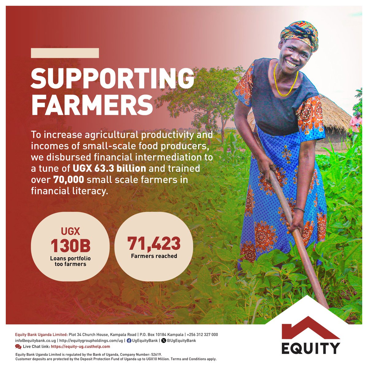 We are thrilled to report that in the financial year ending December 2023, we supported over 70,000 small-scale farmers across the country in accessing financial services to enable them to scale up their agricultural inspirations. 🌱🚜  #AgricultureGrowth #SupportingFarmers…