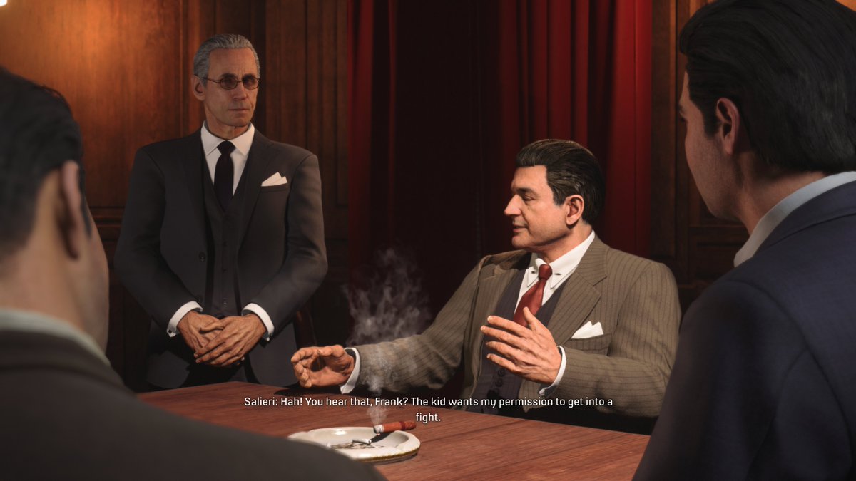 Tommy asking the Don for permission to go start a fight. #PS4Share, #PS5Share, #MafiaDefinitiveEdition