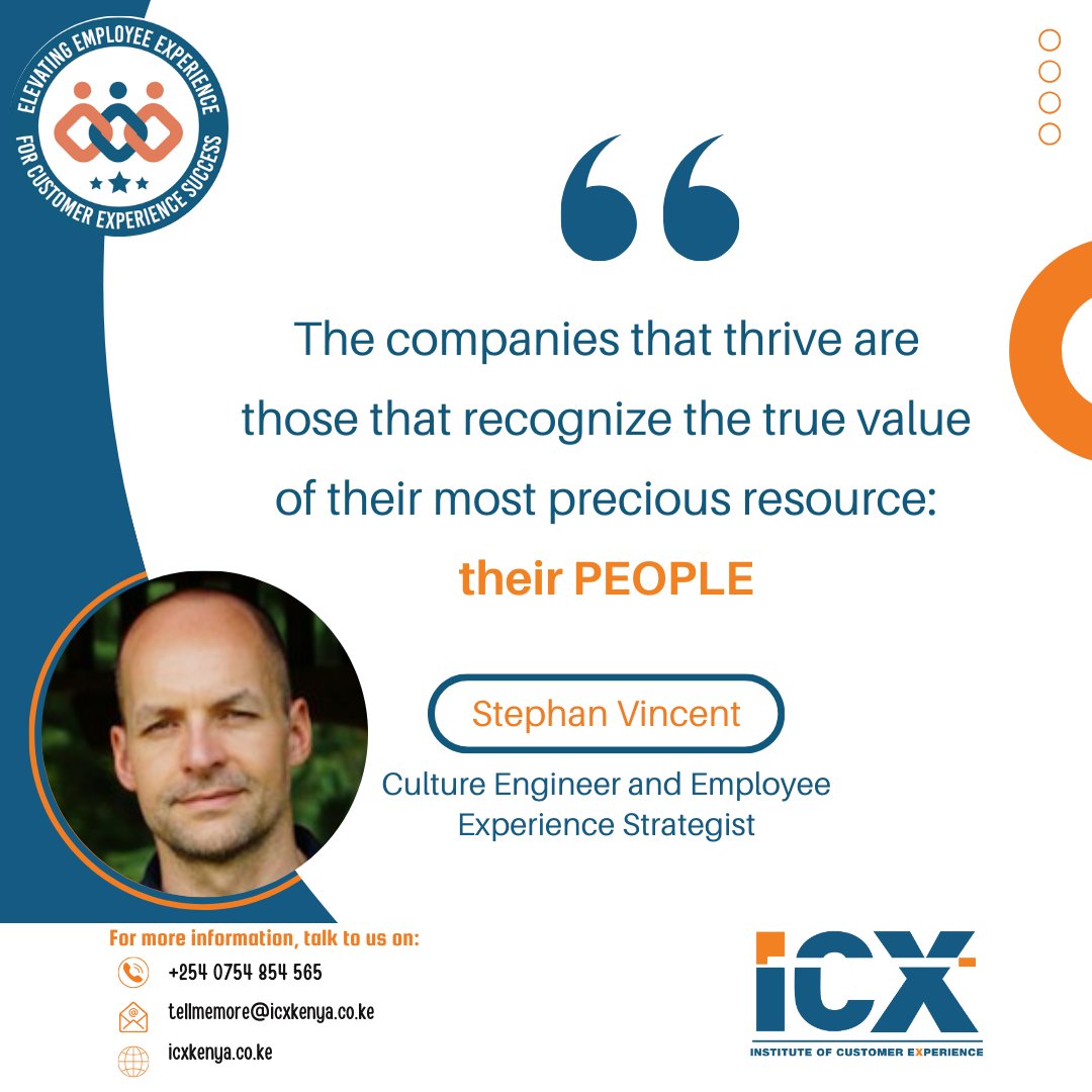 'Companies that thrive are those that recognize the true value of their most precious resource; their PEOPLE.' ~ Stephan Vincent
#ElevatingEXforCXSuccess #EmployeeExperience #EmployeeExperienceDesign