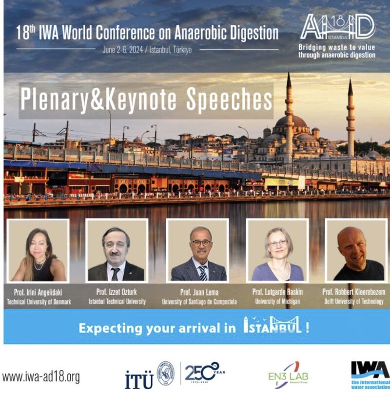 Delivering a Plenary Lecture at the XVIII World Congress on Anaerobic Digestion in the fascinating Istanbul will be a privilege. I will discuss our latest advancements in the targeted production of #VolatileFattyAcids, basic components of the #CarboxylatePlatform. @cretus_usc