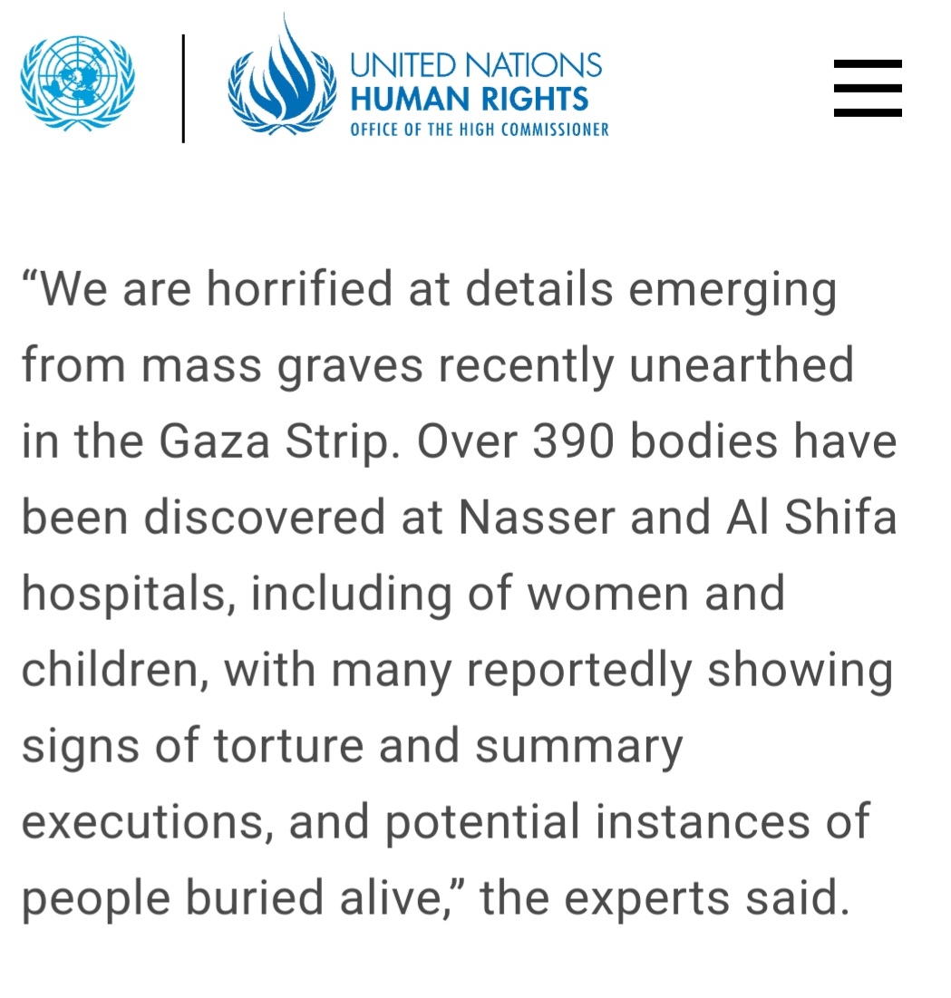Torture, executions, and burying people alive. Devastating report. This is not about Hamas and the atrocities it committed, this is the state of Israel.