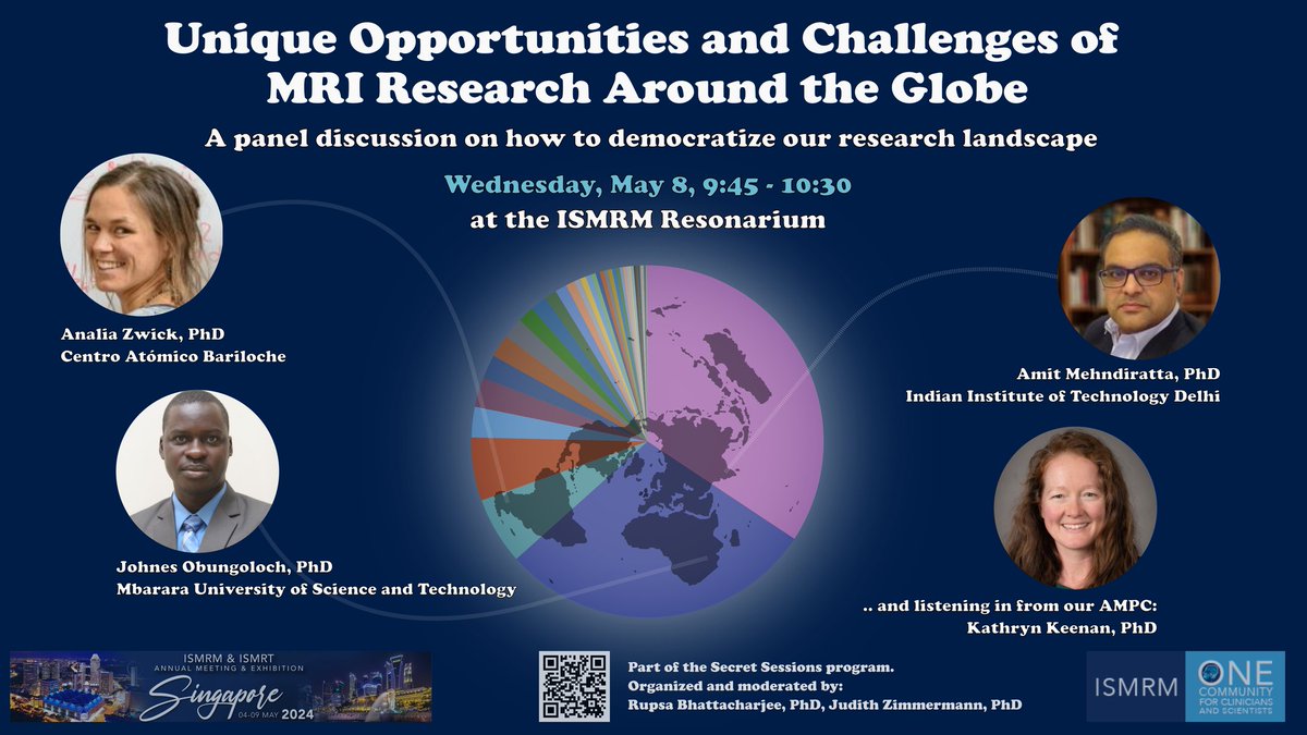 #ISMRM #ISMRM2024 Panel discussion tomorrow morning with our panelists from around the globe! 🌍 Come and join the discussion 945 AM!