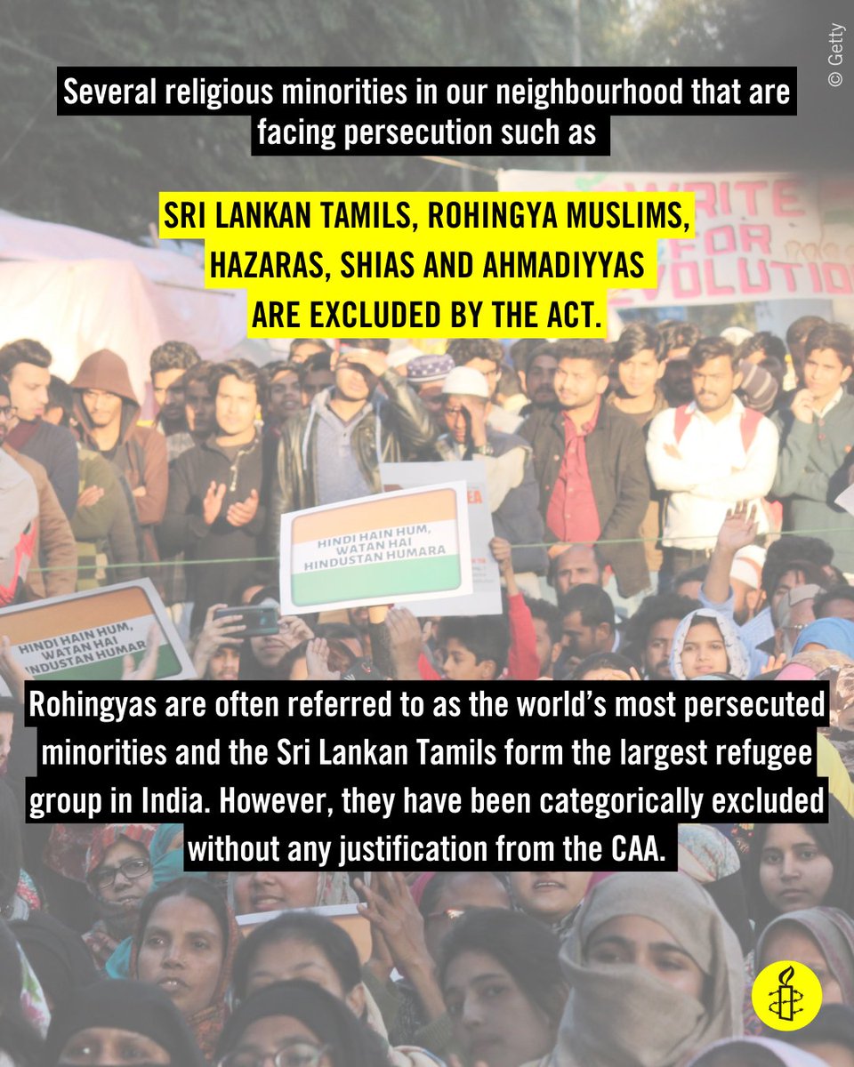 AIIndia's tweet image. The Indian authorities must immediately repeal the Citizenship Amendment Act due to its exclusionary and discriminatory provisions which run afoul of India’s international human rights obligations. #caa_nrc_protests