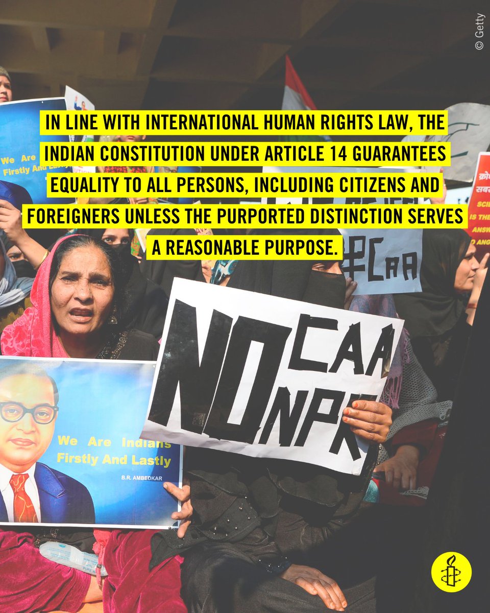 AIIndia's tweet image. The Indian authorities must immediately repeal the Citizenship Amendment Act due to its exclusionary and discriminatory provisions which run afoul of India’s international human rights obligations. #caa_nrc_protests